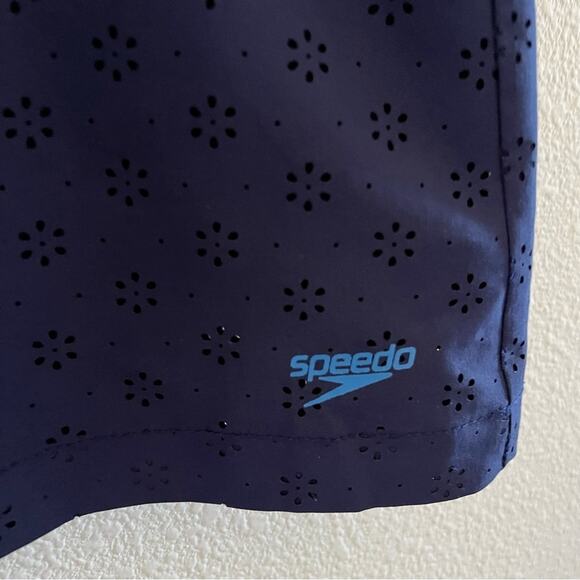 Speedo Navy Blue Skort Active Skirt Shorts Perforated Tennis Golf Mature Modest - Picture 2 of 8